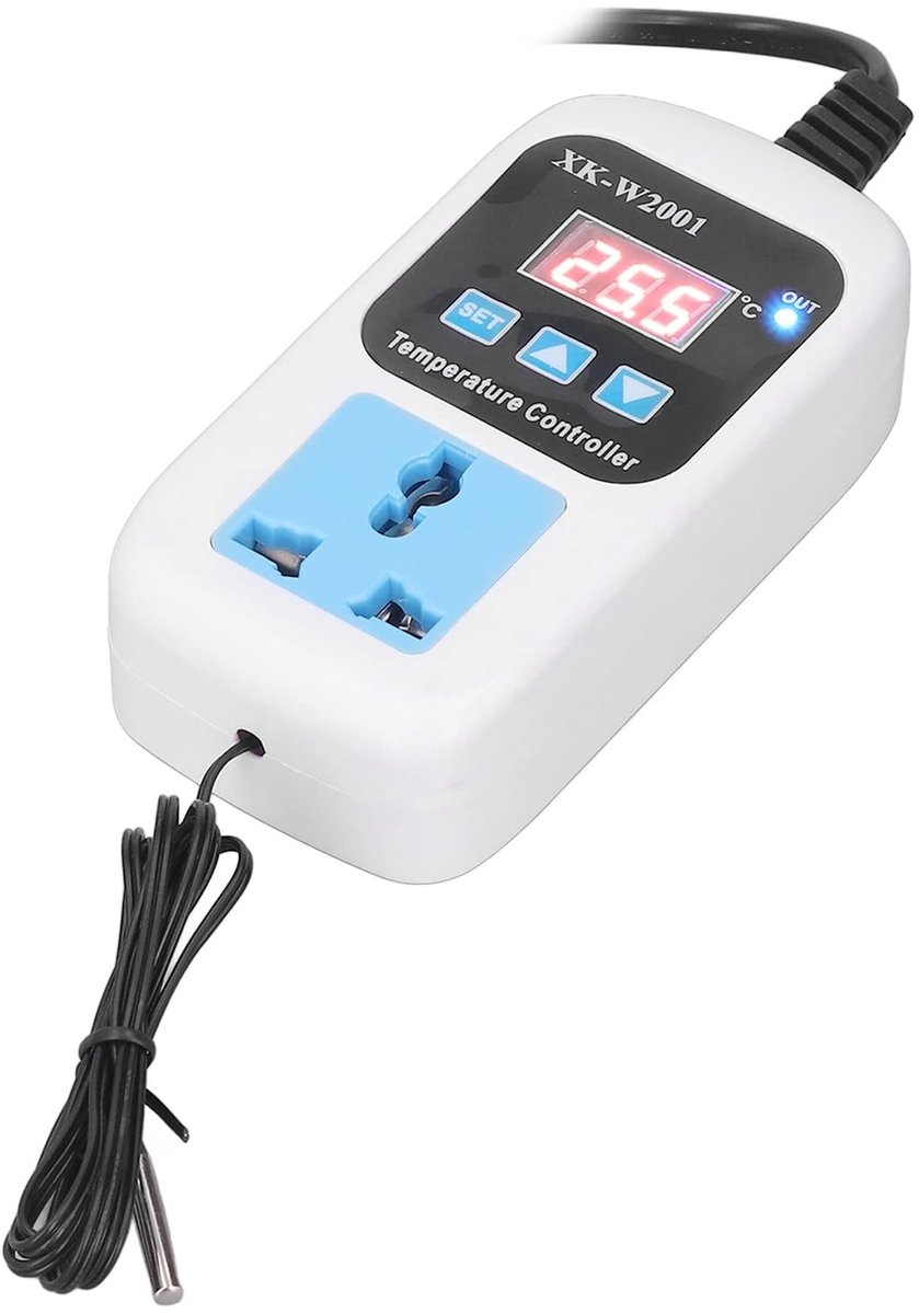 Omgoods- Digitale Thermostaat Nauwkeurig Digitaal Display 0,1°C - Temperatuurregelaar - Bereik -50°C tot +110°C - Uitgangsvermogen 1500W - Capaciteit Maximaal 10A - Intelligente Regelmethode