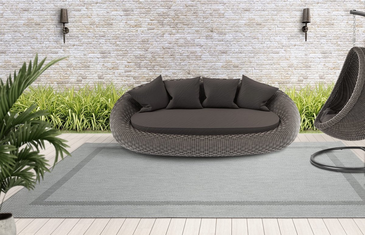 Omgoods - Mia's Teppiche Lara Tapijt voor Binnen en Buiten 80 x 150 cm Grijs