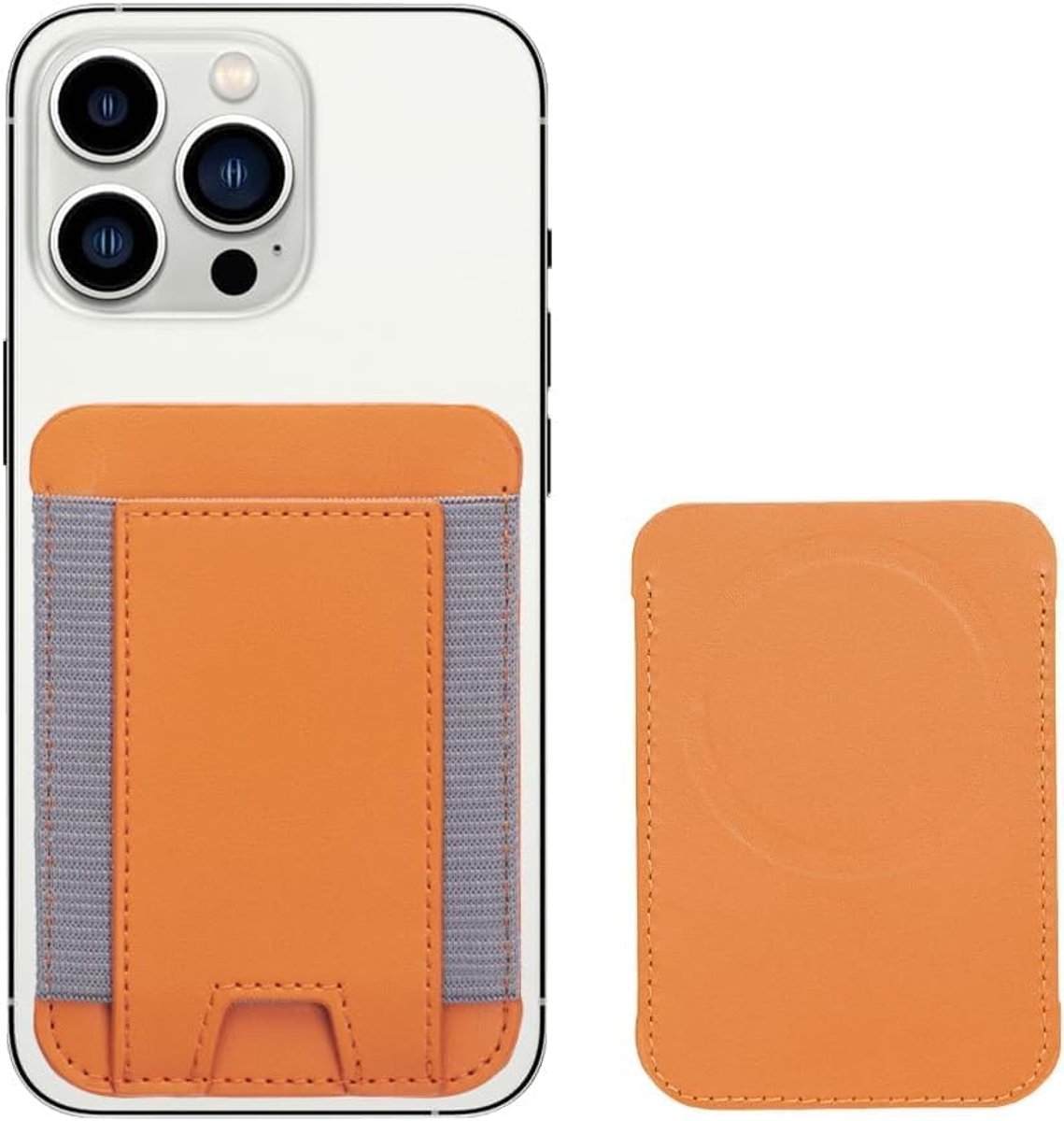 kaarthouder Smartphone Kaarthouder Ultradun Verwijderbare Portemonnee Mobiele Telefoon Elastische Accessoires, Oranje, Ultra fin, modern