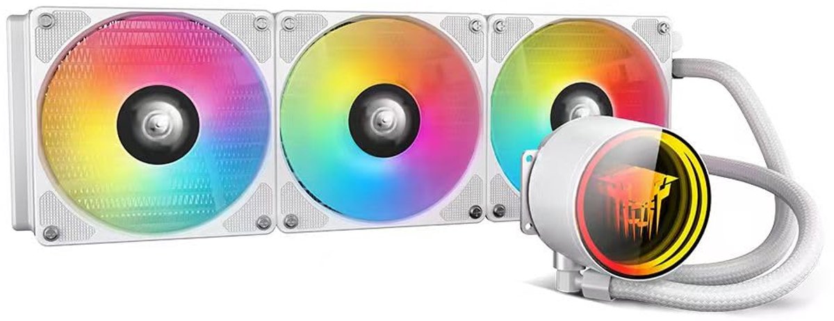 TK1 Coloured Light Aio Water Cooling CPU Cooler 800-1800RPM PWM Fan for LGA115X/1200/1700/1366/2011/2066, for FM2/FM2+/AM3+/AM4/AM5 (360WH)