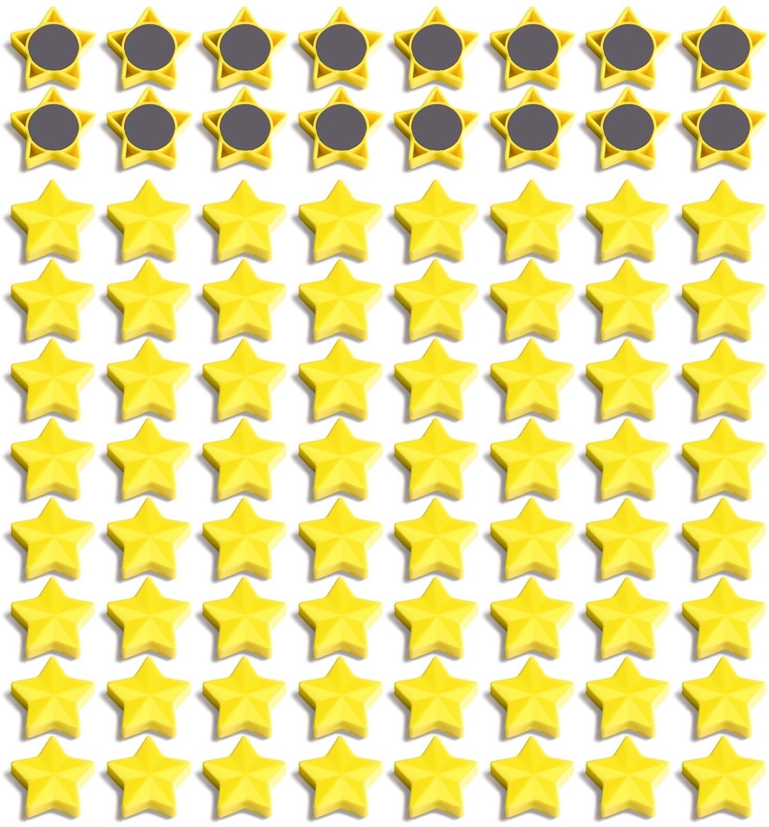 Omgoods - Gele Ster Magneten - Decoratieve Koelkastmagneten - 80 Stuks