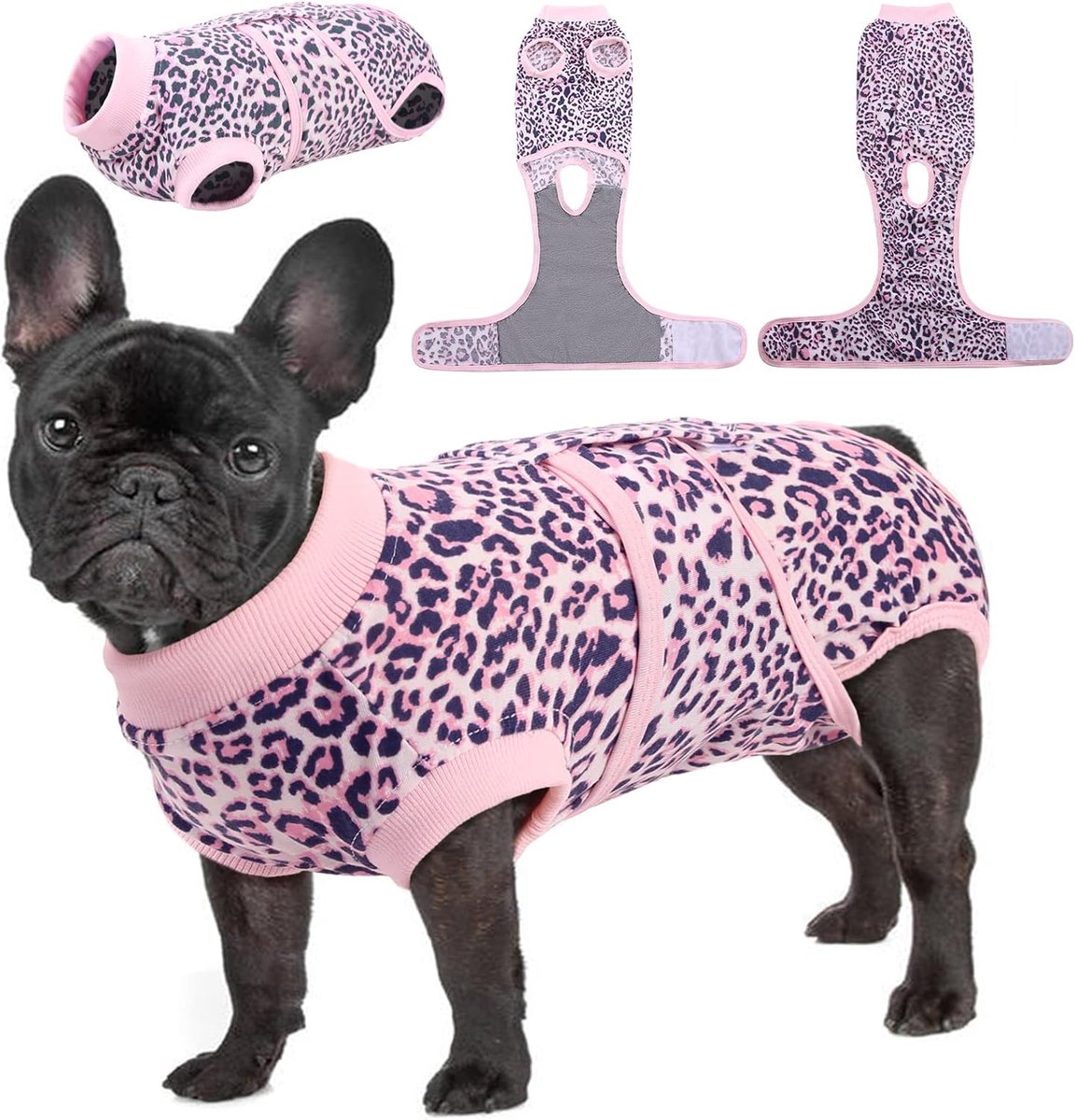Herstelpak voor honden, herstelpakken voor vrouwtjes en mannen die onzijdig zijn, onesie voor na operatie na operatie, postoperatieve verzorging, puppypost bodyvest voorkomt likken, roze, M