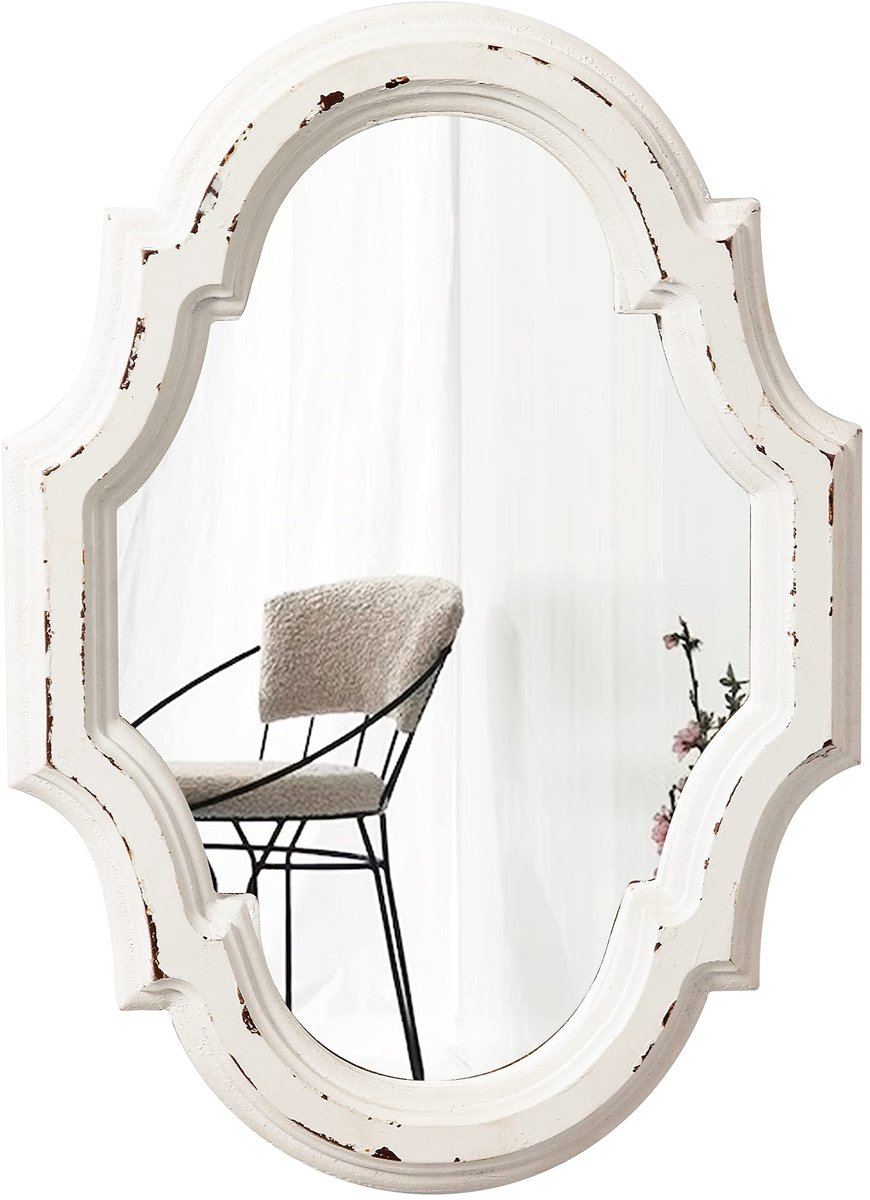 Omgoods - Farmhouse Decoratieve Wandspiegel - Vintage Stijl, 28 x 20 cm