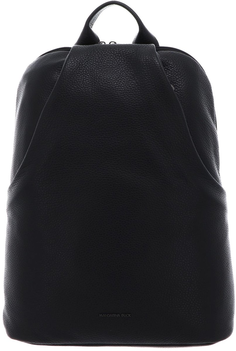 MANDARINA DUCK Leren rugzak met laptopvak Mellow Leather Backpack Nero zwart