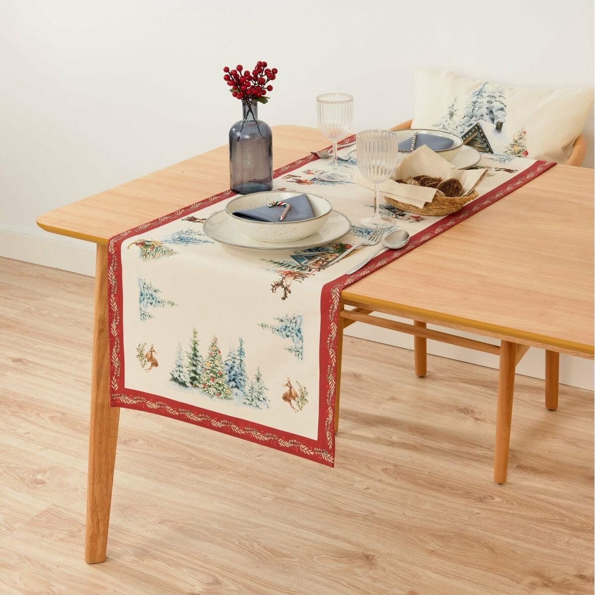 Omgoods - Tafelkleed 'Kerstlandschap' - 45 x 140 cm
