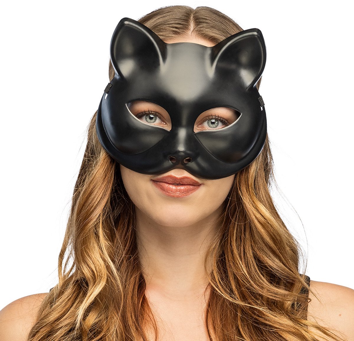 Boland - Masker Kitty zwart Zwart - Volwassenen - Kat - Glitter & Glamour - Cosplay - Carnaval - Gala - Themafeest