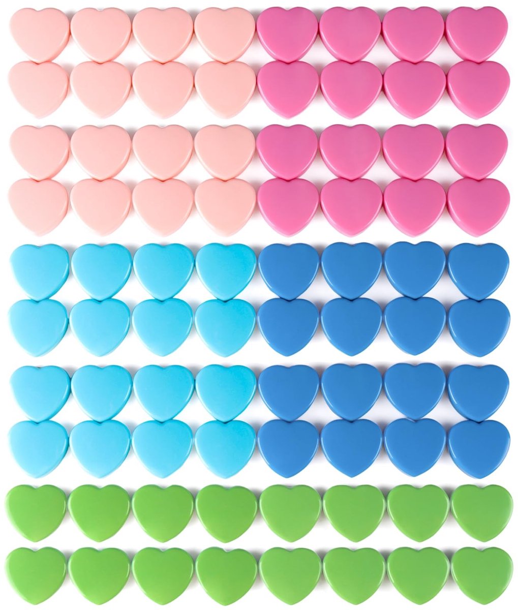 Omgoods - Kleurrijke Magneten voor Magnetisch Bord - Hartvormige Macaron Magneten (80 stuks)