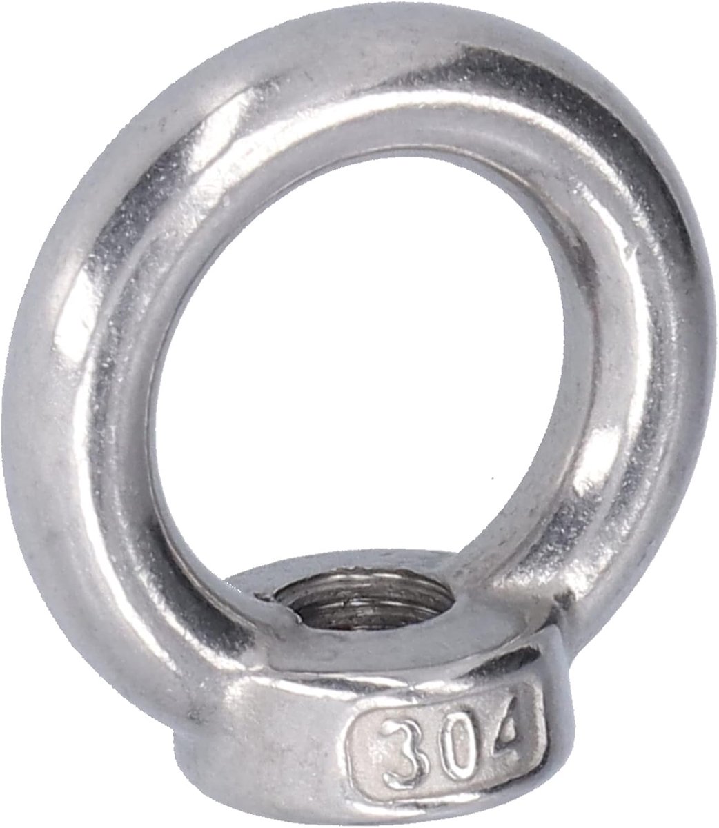 10st Hijs Oogmoeren Roestvrij Stalen Ring Hijsmoeren voor Bosbouwmachines(M3)