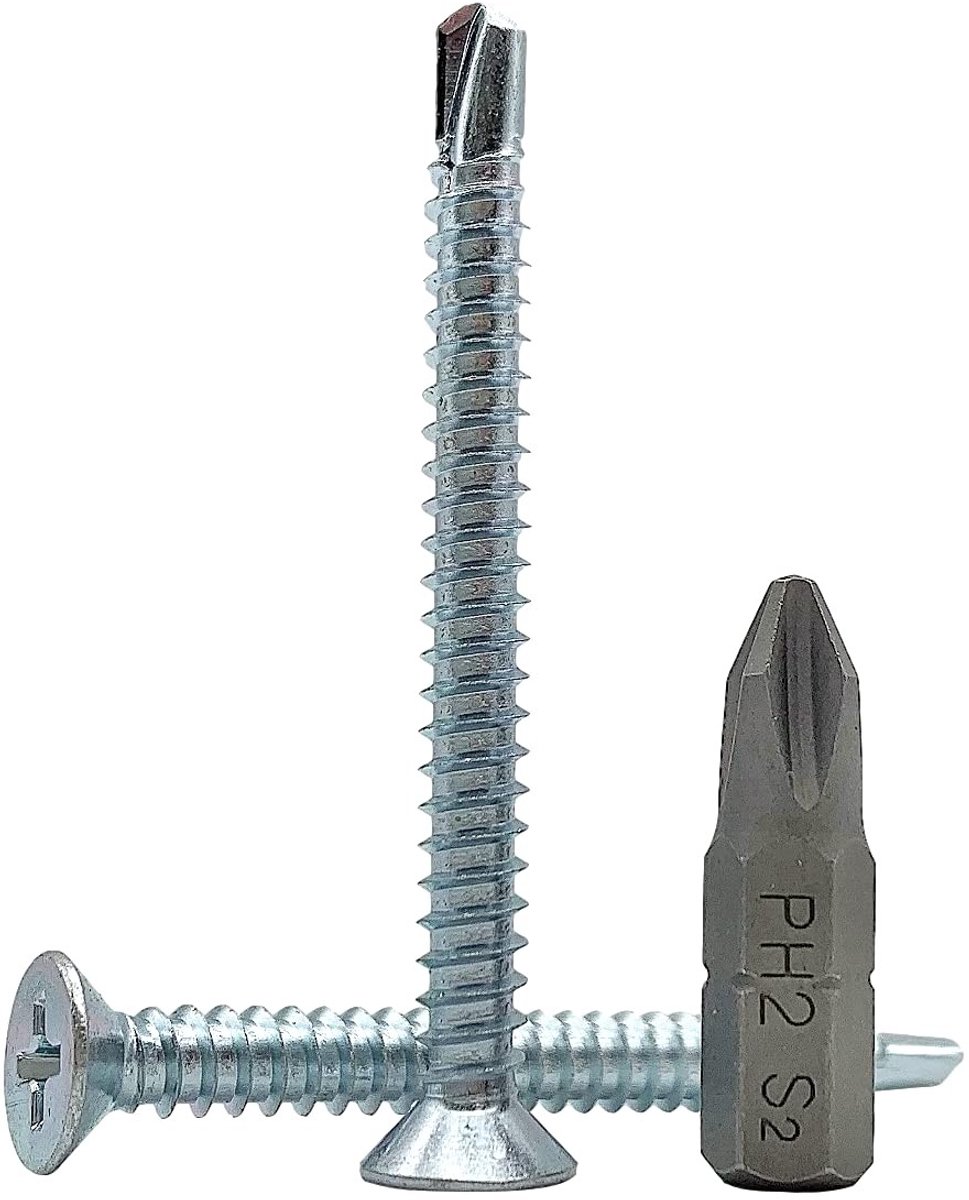 Omgoods - (Pack van 100) 7504P - Gegalvaniseerde Stalen Schroeven 4.8 x 50mm
