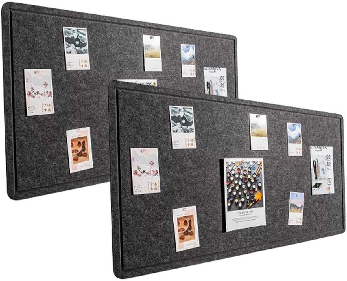 Omgoods - Vilt Prikbord Zwart 80x120cm - Zelfklevend en Decoratief