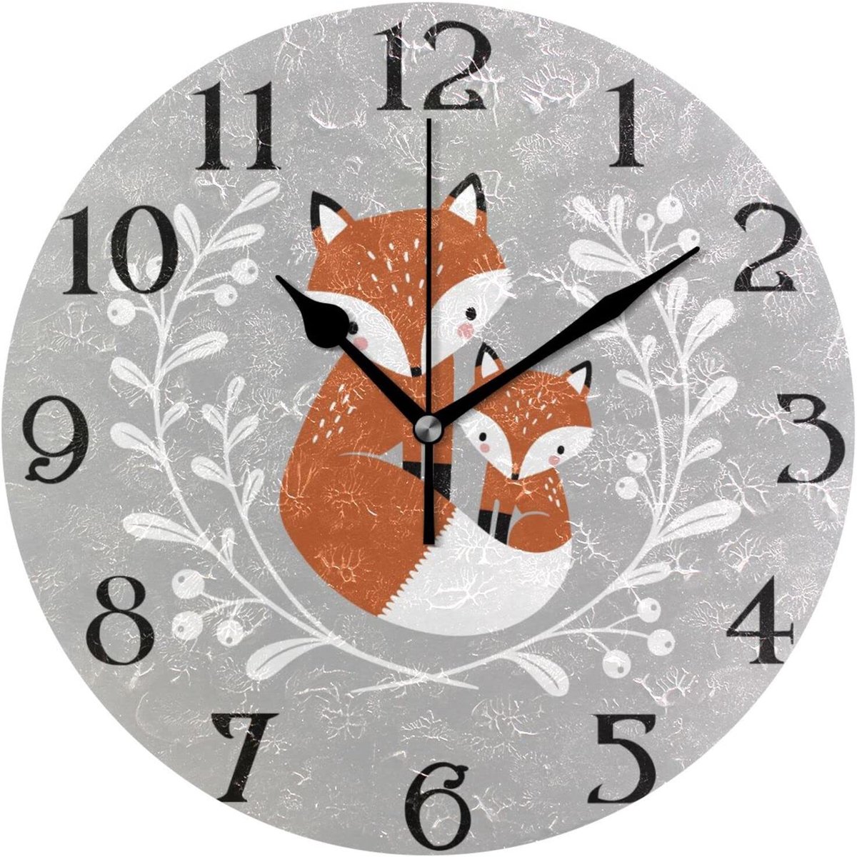 Omgoods - Fox Forest Wandklok - Stille Ronde Klok 9.5 Inch