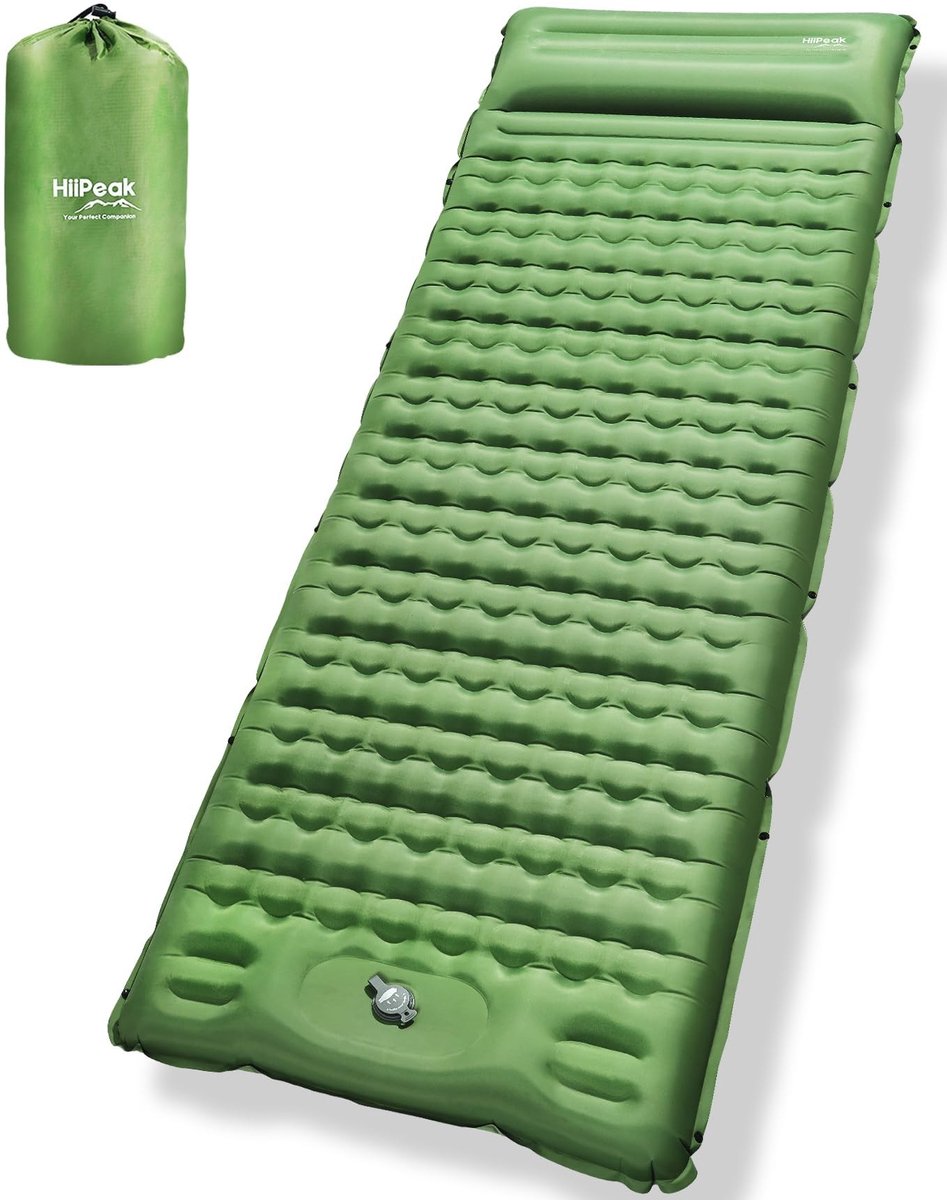 Omgoods - Opblaasbaar Campingmatras met Ingebouwde Kussen - Extra Dikke Comfortabel