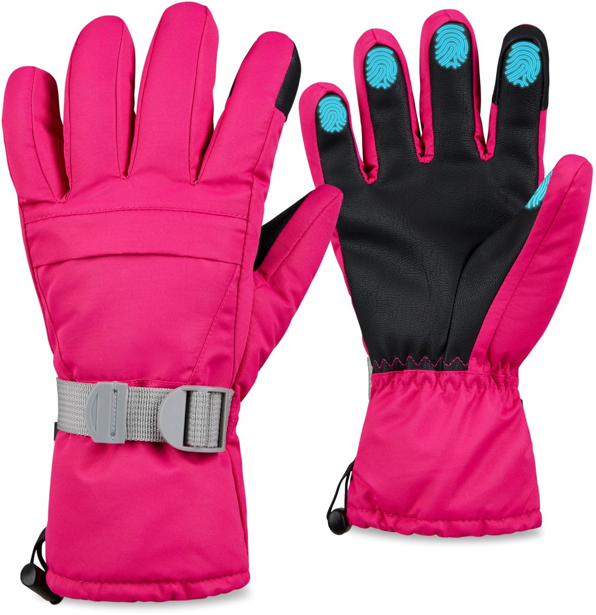 Omgoods - Vrouwen Ski Handschoenen met Fleece Voering en Touchscreen - Waterdicht en Winddicht