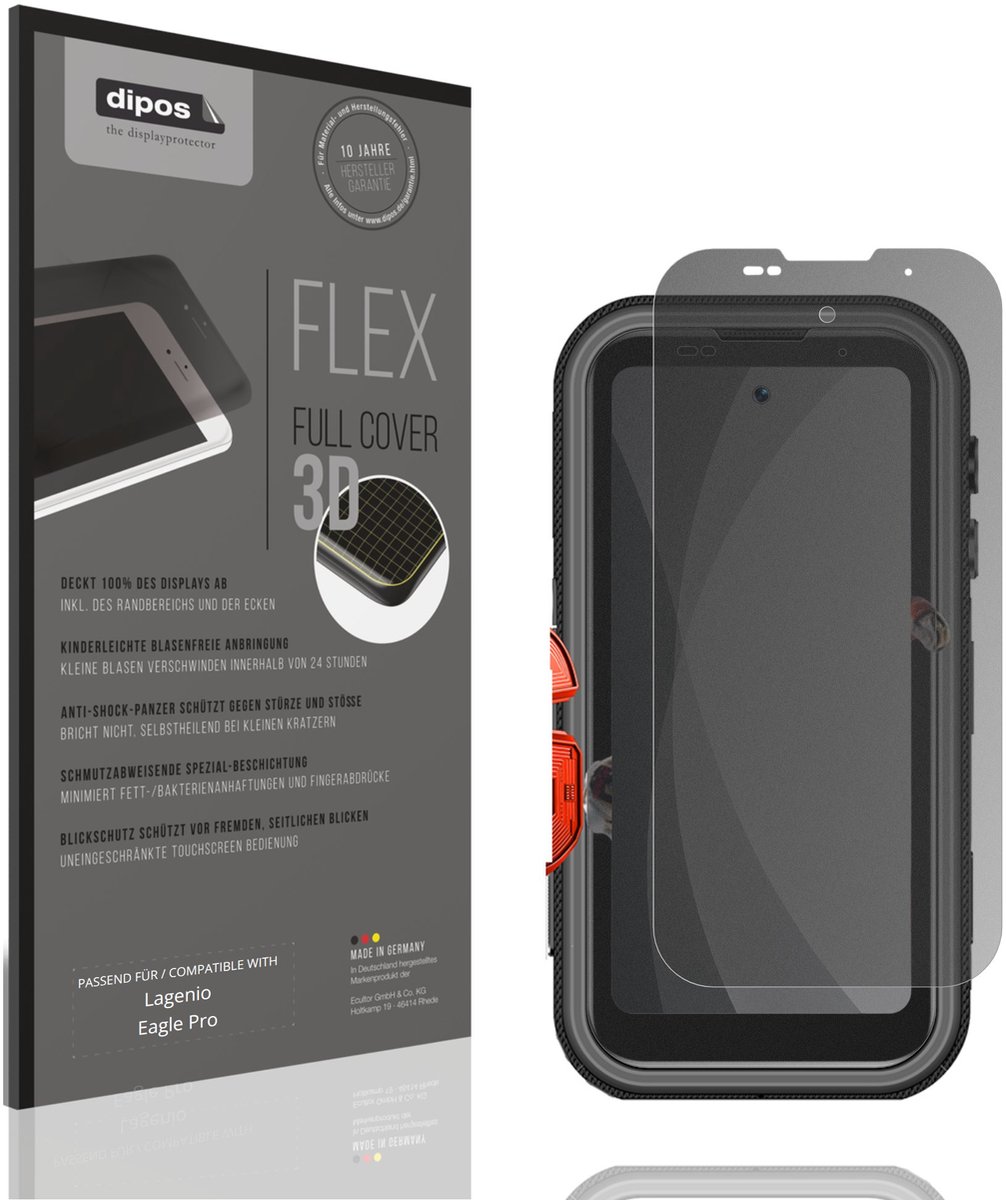 dipos FLEX – Matte Privacy Screenprotector geschikt voor Lagenio Eagle Pro | Volledige Schermbescherming | Case-Friendly