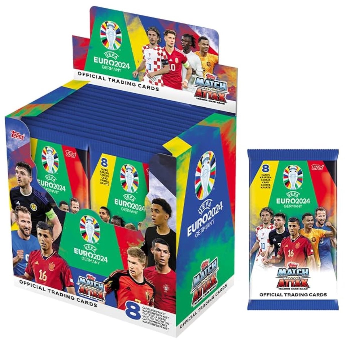 Omgoods- Match Attax 2024 - Full Box - 36 Pakketten - 457 Kaarten - Zeldzame Kaarten - Inclusief Cristiano Ronaldo Kaart - Unieke Subsets - Ruilkaarten