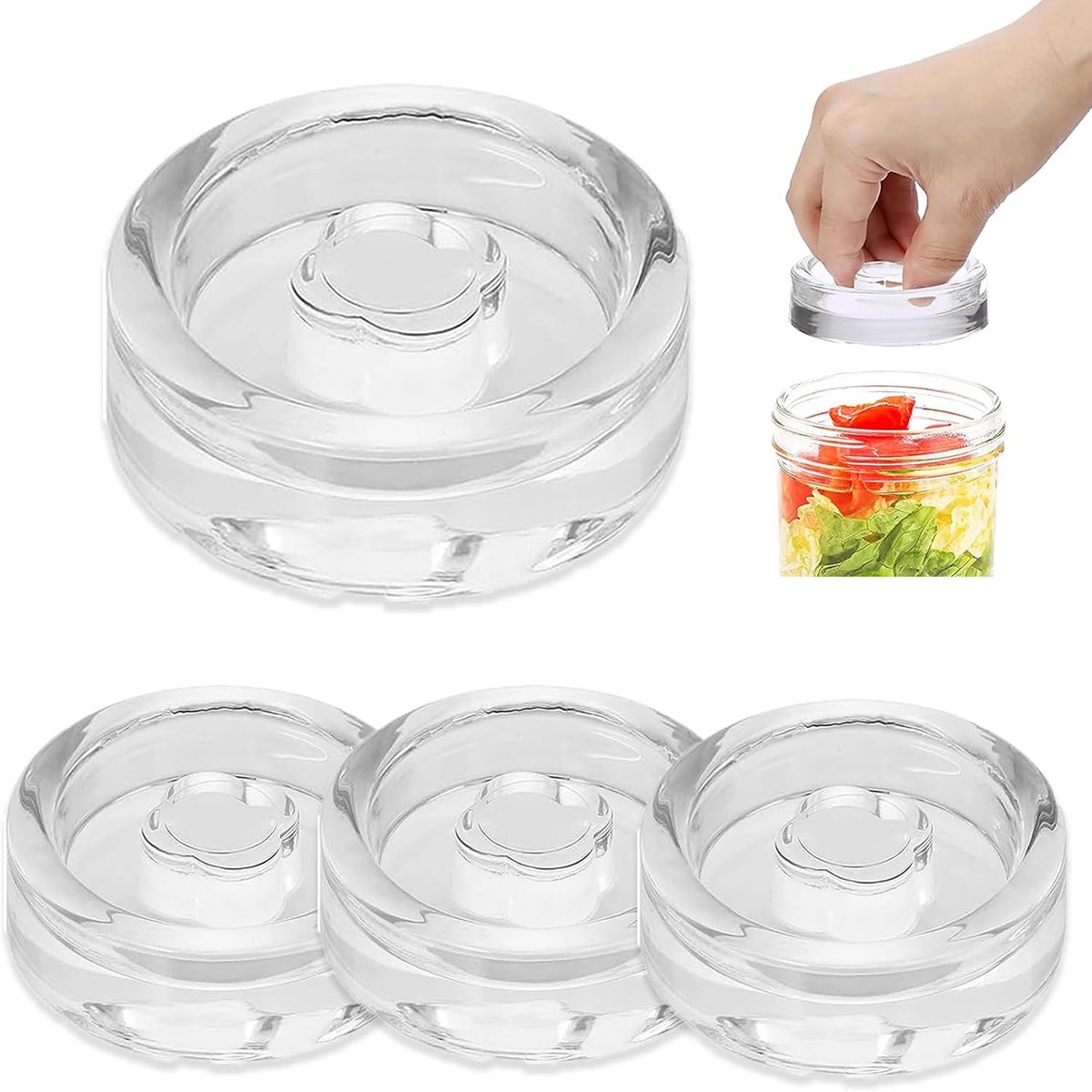 4 stuks fermentatiegewichten, vergistingsgewicht van kimchiglas, glazen gewichten voor fermentatie, Ø 7 cm/2,7in, glazen gewichten voor gisting met brede opening, inmaakpotten