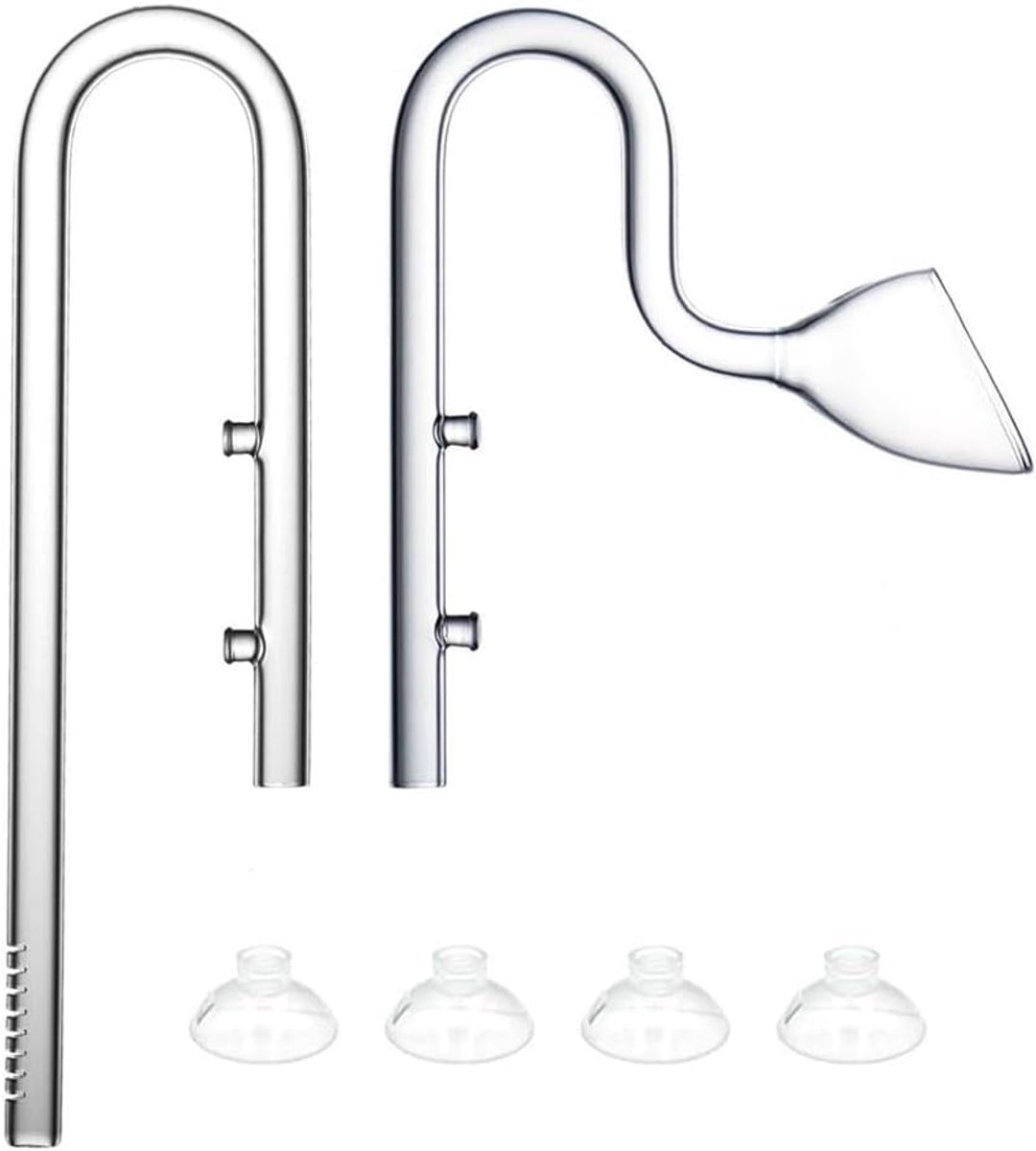 13 mm glazen leliepijp, instroom en uitstroom, geschikt voor 12/16 mm (1/2 inch i.d.) filterslang voor aquarium beplante tank