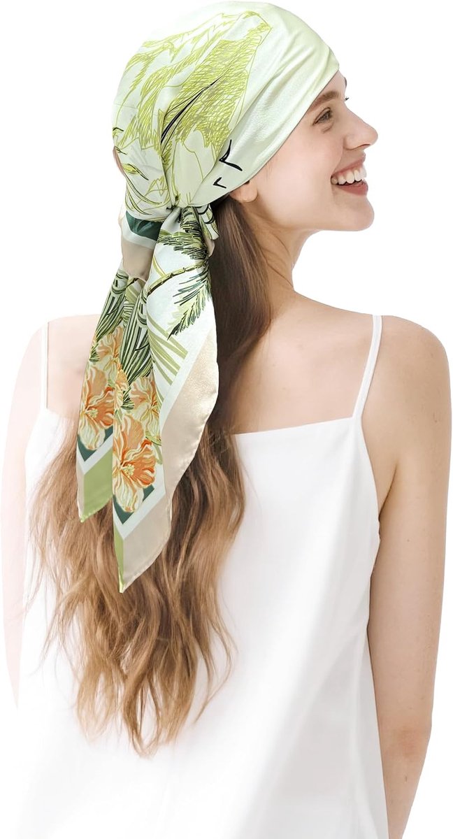 townssilk SunsetHill Zijden doek 100% moerbeizijde voor dames, 90 x 90 cm, Oeko-Tex gecertificeerd, luxe en zijdezacht, halsdoek/hoofddoek, vierkant modeaccessoire