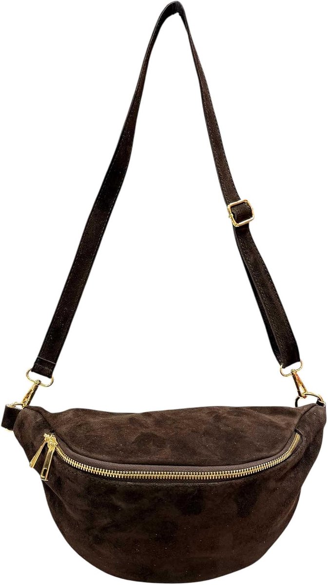 ruw leer crossbody tas heuptas heuptas schoudertas suède lederen tas Made in Italy