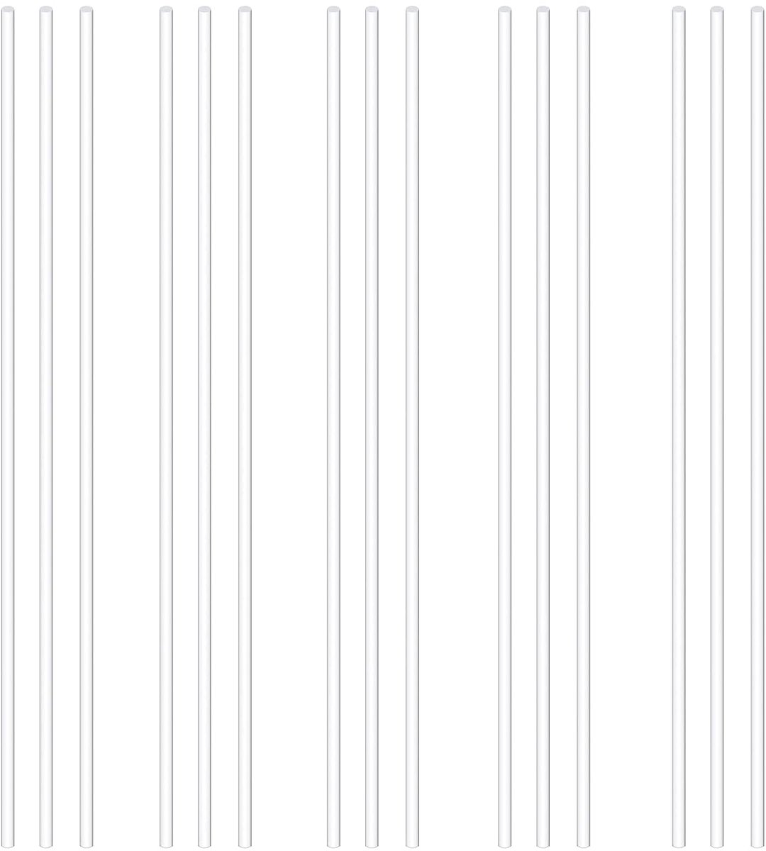 15Pcs Diameter 3Mm Length 300Mm White Acryl Dowel Rods Kit - Clear Round Solid Bar for DIY Model Making and Crafts