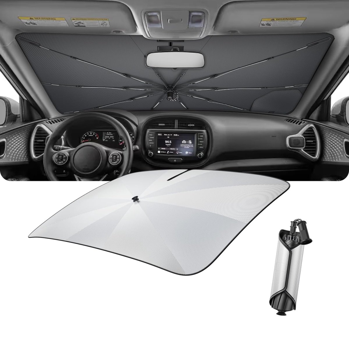 Omgoods - Voorruitparasol voor Kia Soul 2020-2026 met UV-bescherming