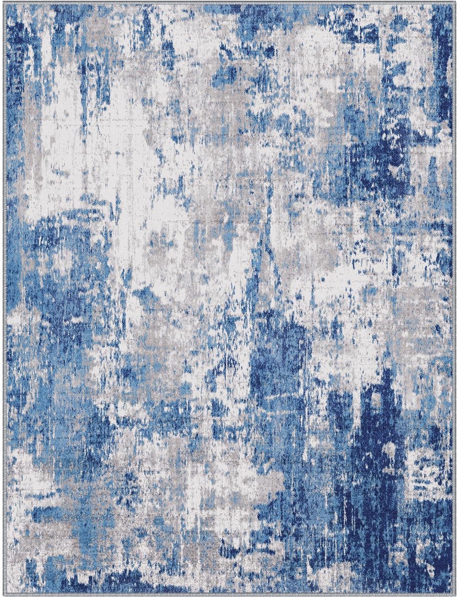 Omgoods - Machine Wasbare Vloerkleed 80x250cm - Modern Abstract Tapijt voor Woonkamer en Slaapkamer