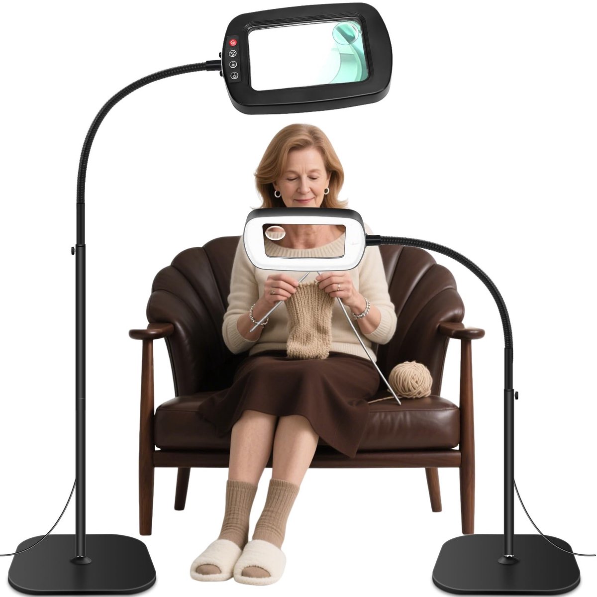 Omgoods - Vergrootglas met Licht en Standaard - 10X en 30X Vergroting