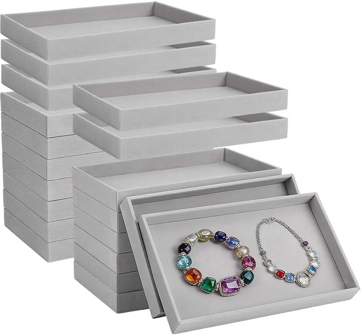 Omgoods - 20 Klein Sieradendienblad van Fluweel - Decoratief Bureau voor Sieraden