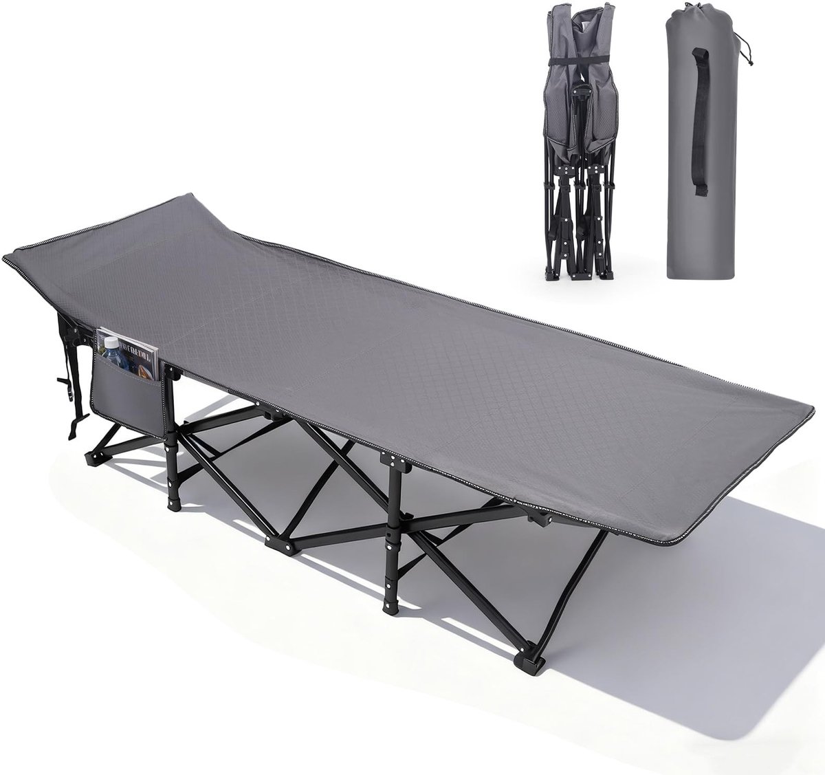 Omgoods - XXL Vouwbaar Campingbed - Comfortabel en Stevig 190 x 71 x 35 cm