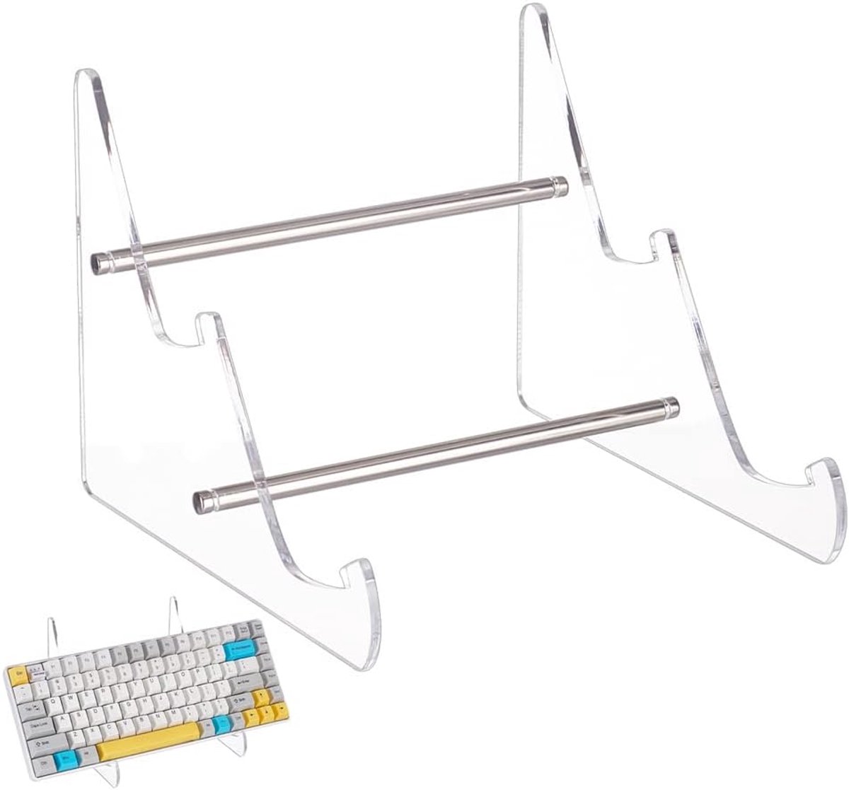 Acryl Toetsenbord Display Stand Houder 2-Tier Mechanische Computer Toetsenbord Stand Plank voor Bureau Transparante Acryl Opslag Houder Lade voor Computer Tablet Fotolijst