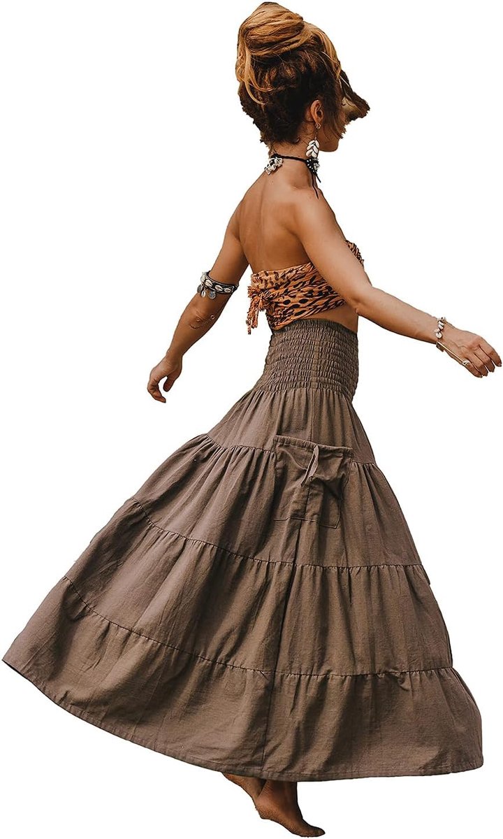 damesrok, Bohemian strandjurk, casual, zomer, 2-in-1 jurk, elegante rok met zak