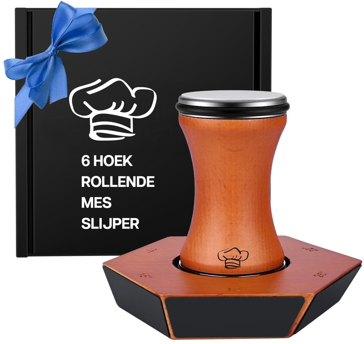 Omgoods - Rolmes Slijper met 6 Magnetische Slijp Hoekjes - Voor Keuken- en Koksmes