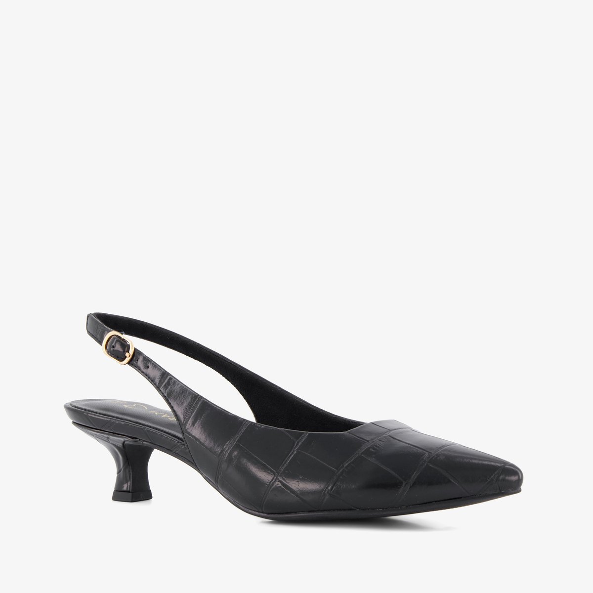 Marco Tozzi dames slingback pumps croco print zwart - Maat 41