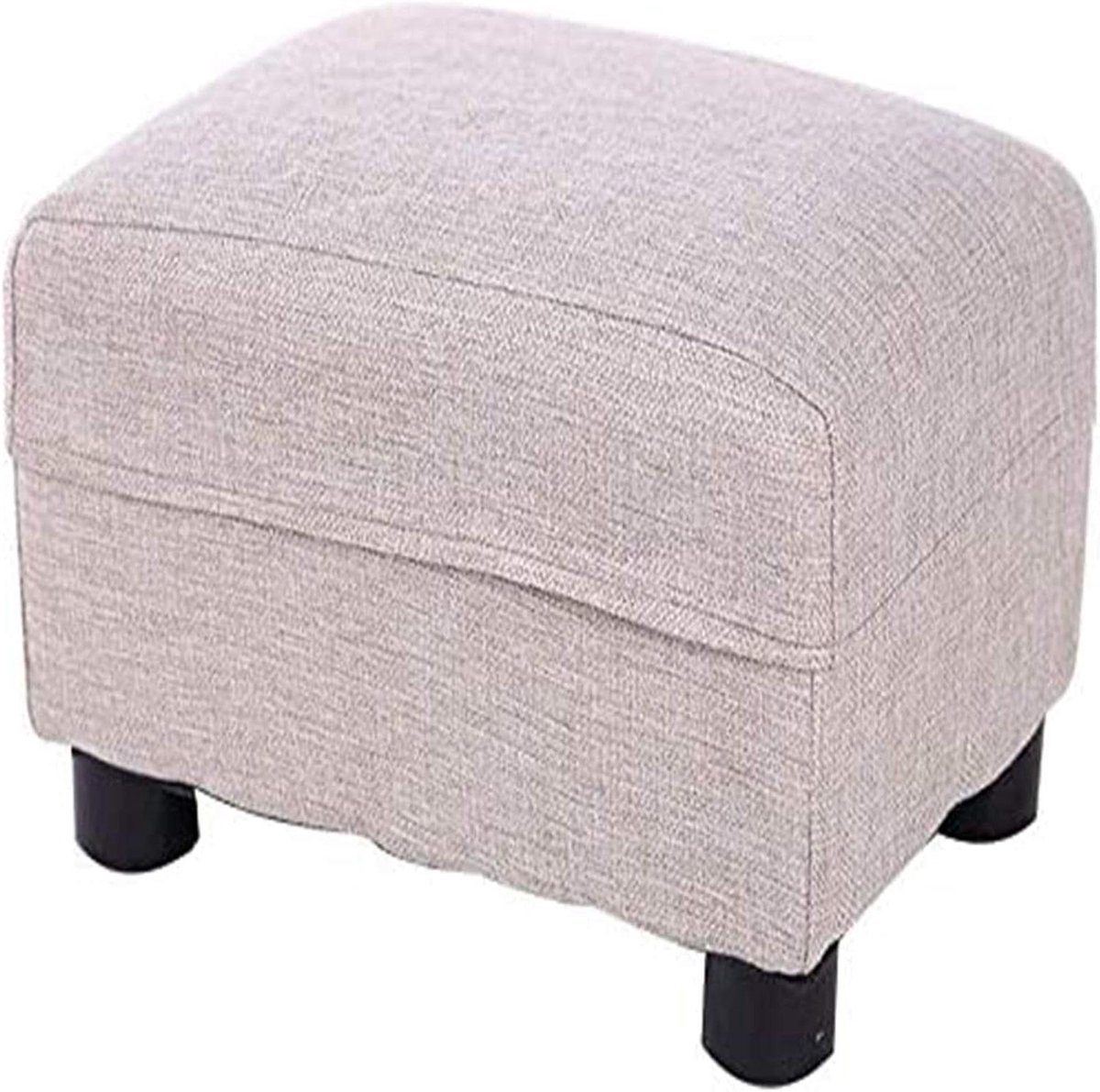 Pouf Voetenbankje - Ottomaan Krukje - Voeten Rusten - Linnen Stof - 35x24x22cm - A