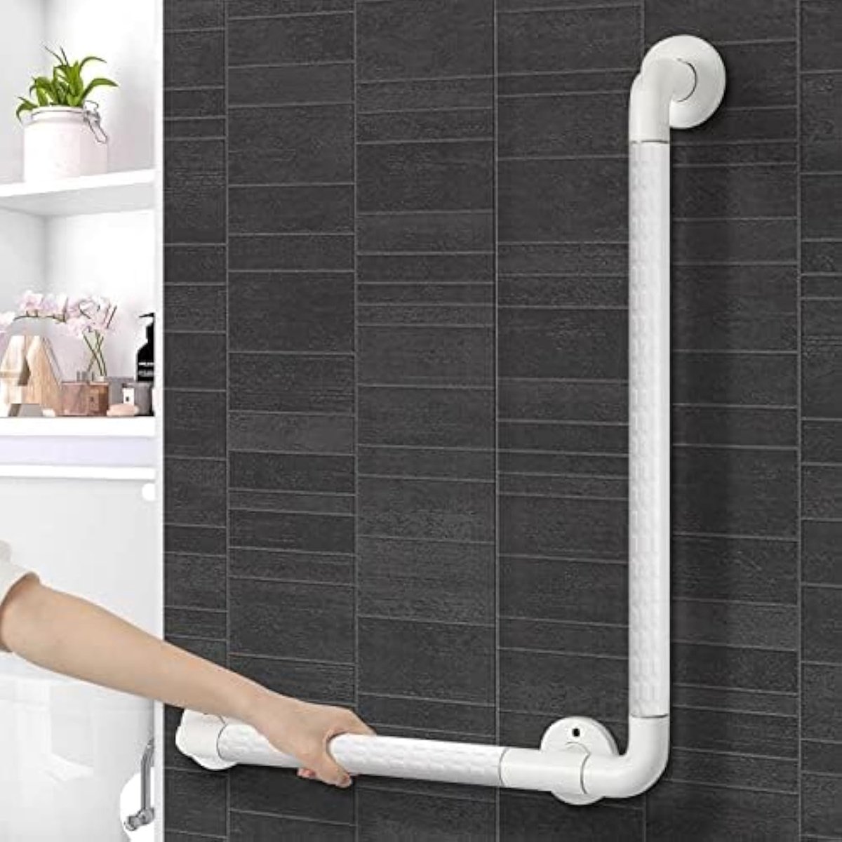 SnelShoppen - Handgrepen voor Senioren Badhandle RVS Douche Strip Antislip Veiligheidshandle Badkamer Wandhandle 60 x 40 cm Wandmontage voor Toilet, B