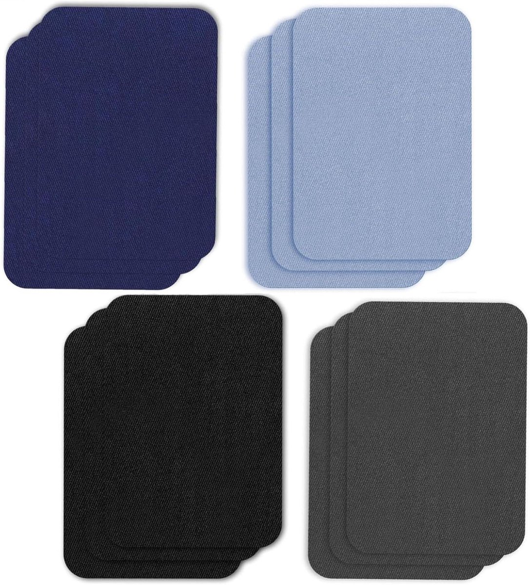 Stof Reparatiesets - Kleding Patches - Kleding Repareren - Zelfklevend met Strijkijzer - 12.5cm x 9.5cm - Blauw