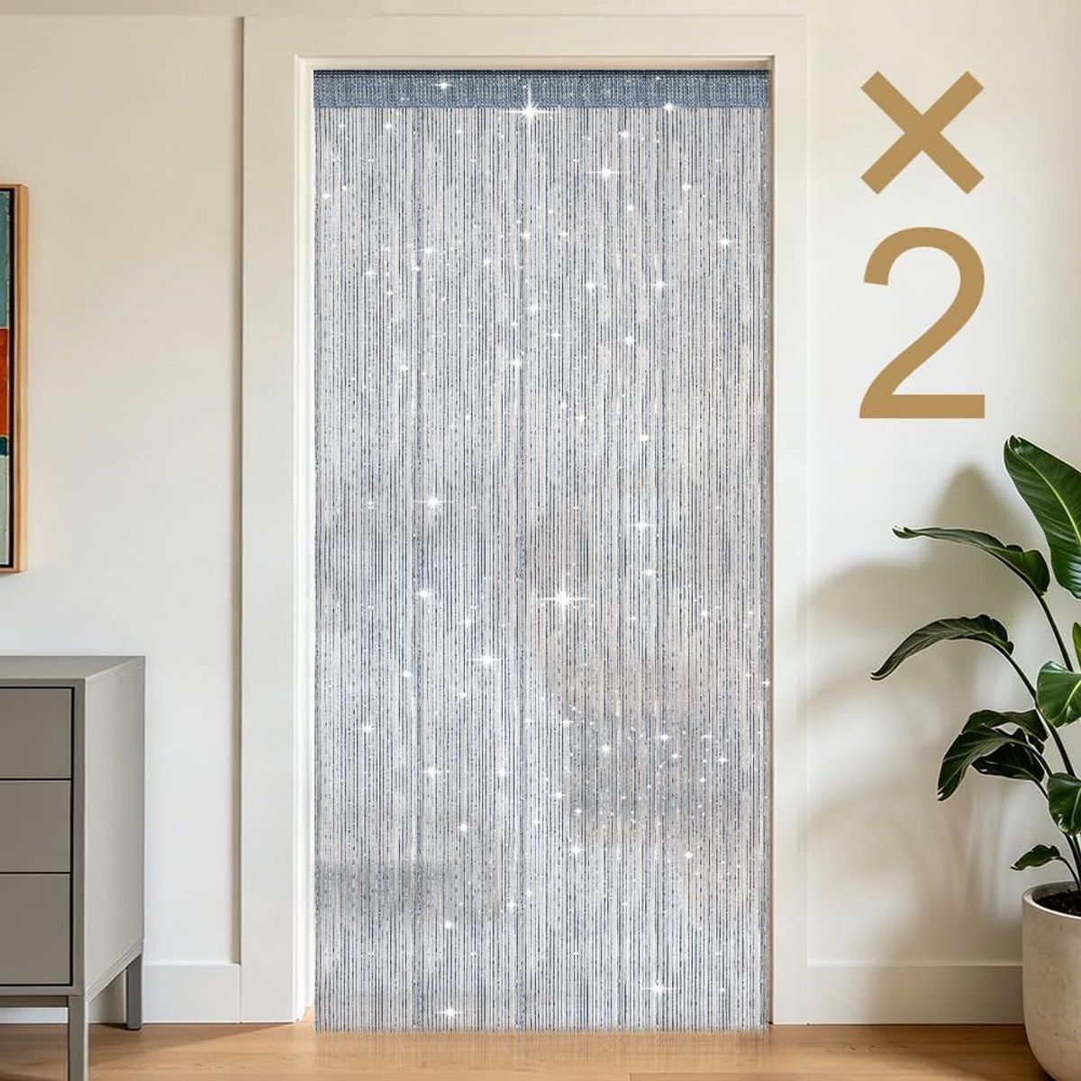 Franjegordijn, 1m x 2m Folie Franjegordijn Franjegordijn voor Feest