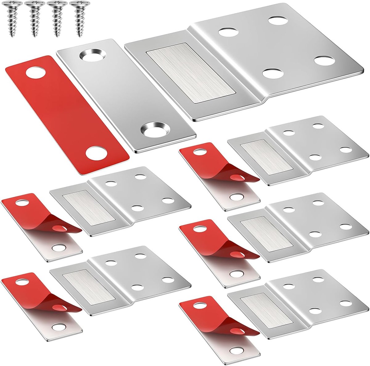 Set van 6 ultradunne kastmagneet, krachtig, 12 kg, magneetsluiting voor meubels, sluiting voor kastdeuren, magnetische grendel voor keuken, laden, kledij en meubels