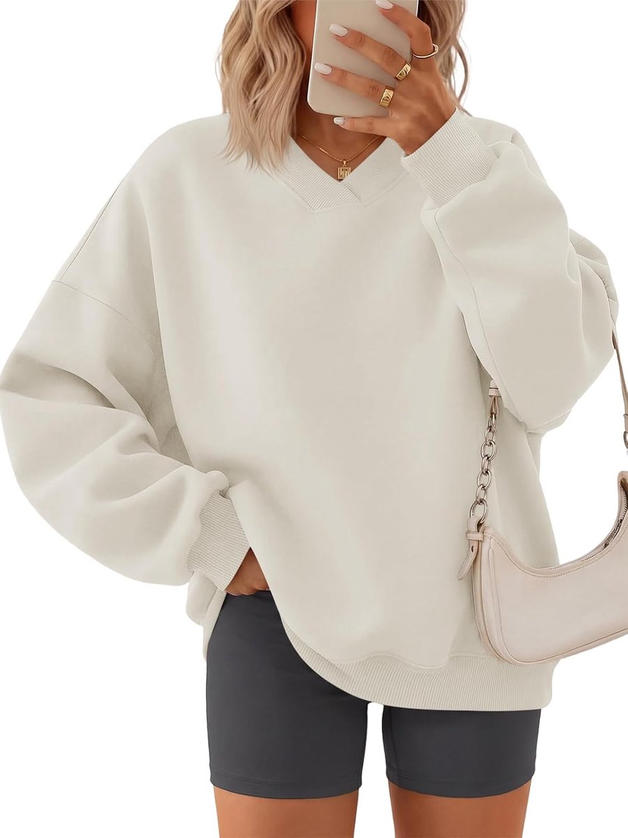 Sweatshirt dames lange mouwen pullover V-hals lange mouwen shirt