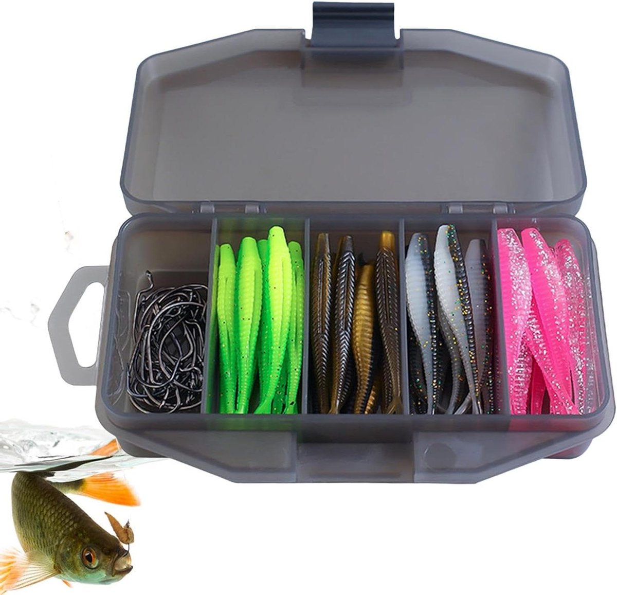 Vis Lokaas Set - Kunstaas Kit - Vissen Vangen - Realistische Zwemactie - 61 Artikelen - Multicolor