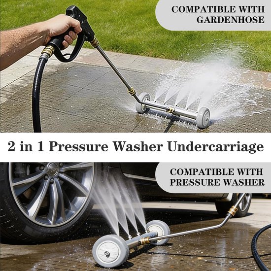 Ondervloerreiniger voor auto, vloerreiniger met 3 verlengbuizen en 1/4 inch snelaansluiting, 4000 psi, voor tuin, camper, trottoir, SUV, stijl i (stijl 1) — afbeelding 5