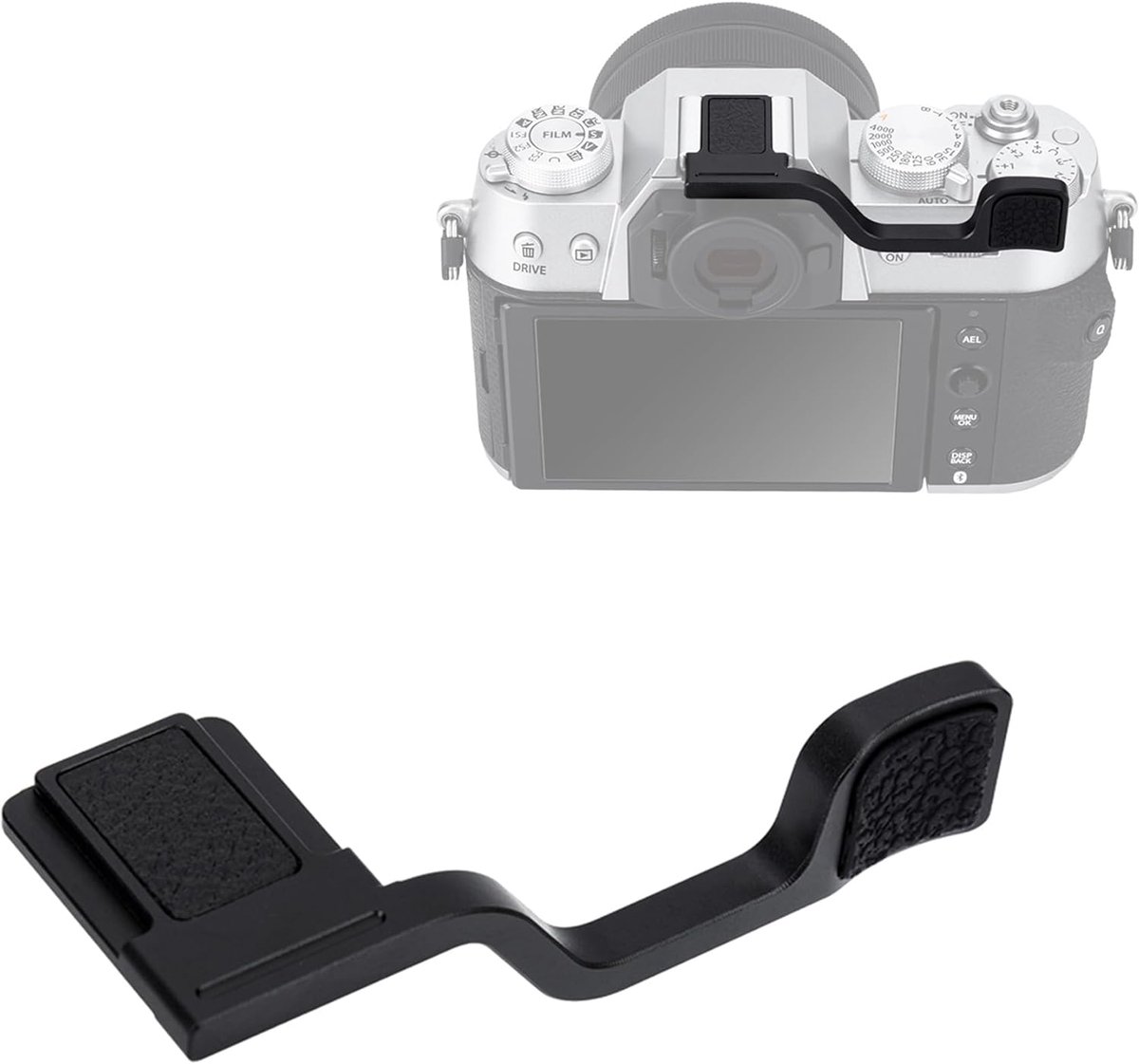 XT50 Grip Hot Shoe Thumb Rest voor Fujifilm Fuji X-T50 Camera, Verbeterde Grip voor One-Hand Shooting, Zwart