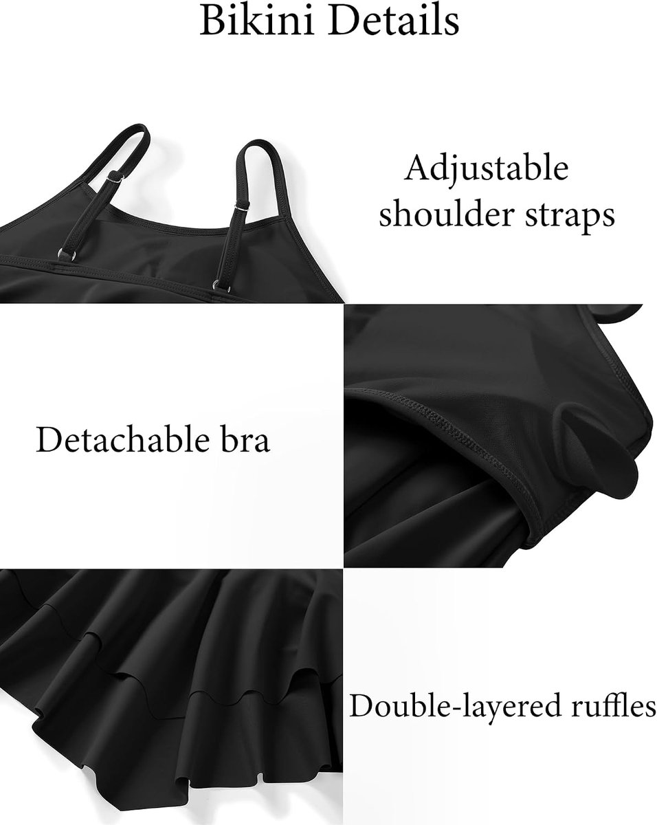 Meisjesbikiniset met ruches voor kinderen, bustier, bikinislip