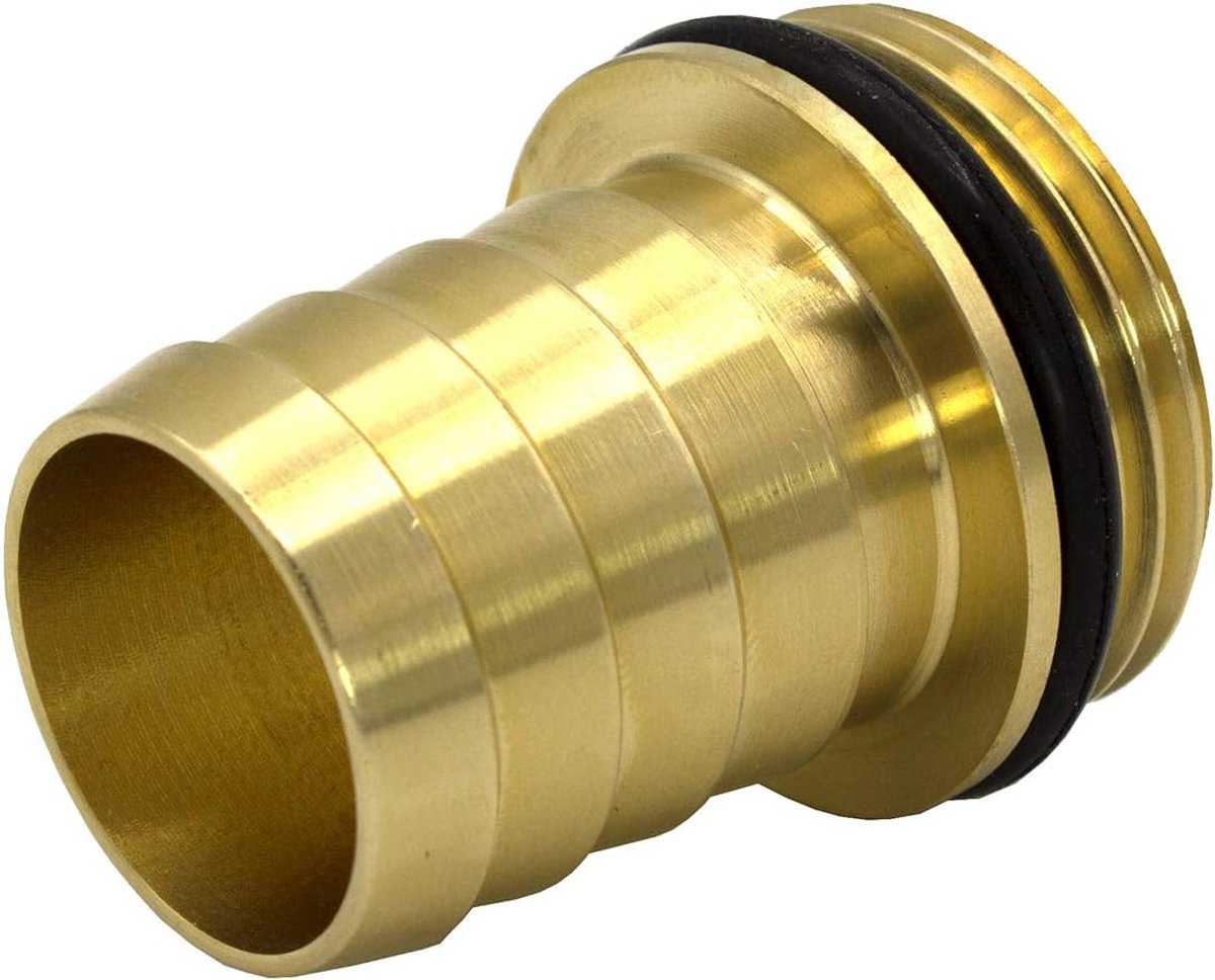 slangaansluiting 15297, 3/4" AG x 1/2" mondstuk, messing, O-ring