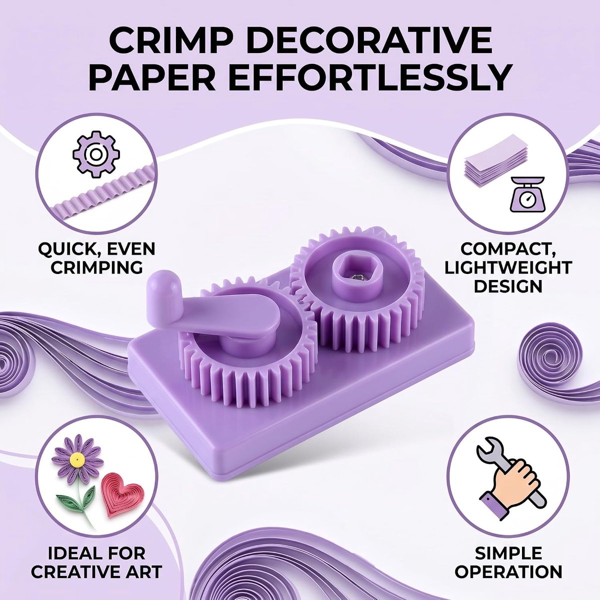Crimper, Handbediende Quilling Crimper, Krimpmachine en Papier Slip Wave Shaper Tool Met Opbergtas