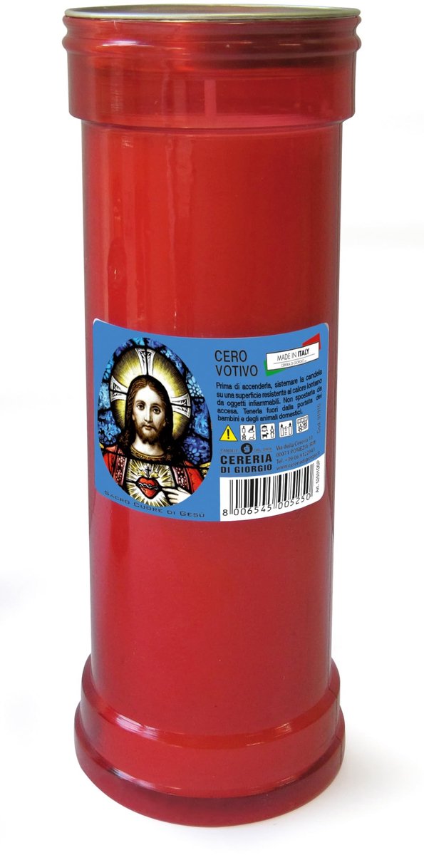 Omgoods - Votive Kaars voor het Heilig Hart P50 - Brandduur 55 Uur