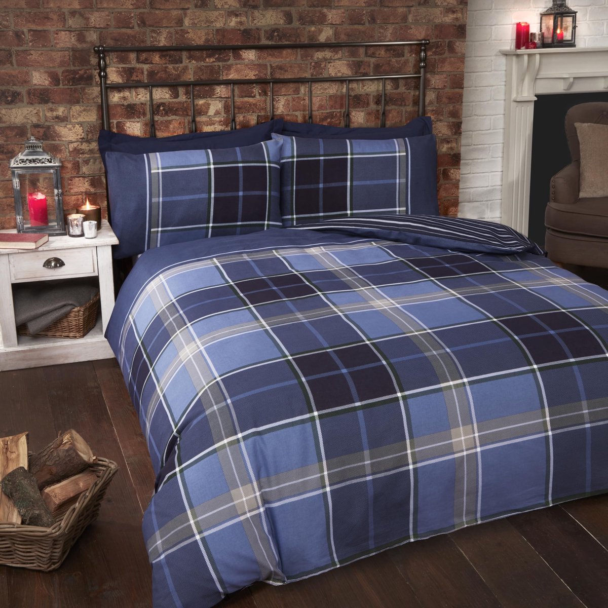 Omgoods - Argyle Duvet Cover Set met 2 Kussenslopen 220 x 230 cm