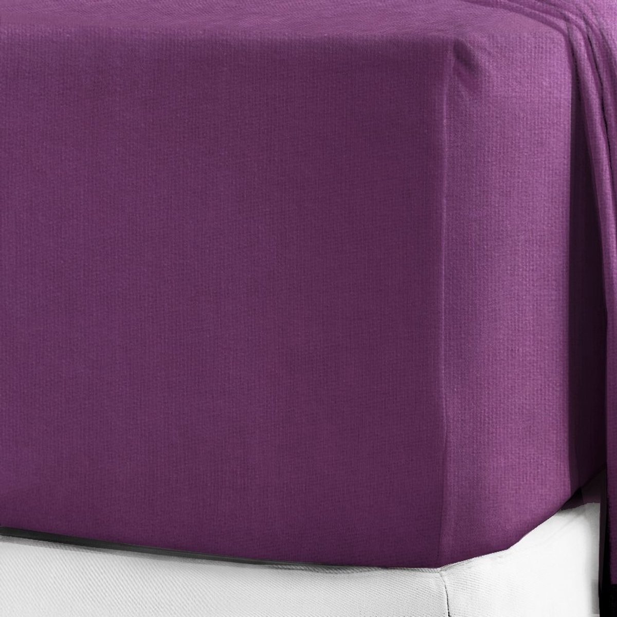 Omgoods - Luxe Fitted Sheet van Geborsteld Katoen - 25 cm, Violet
