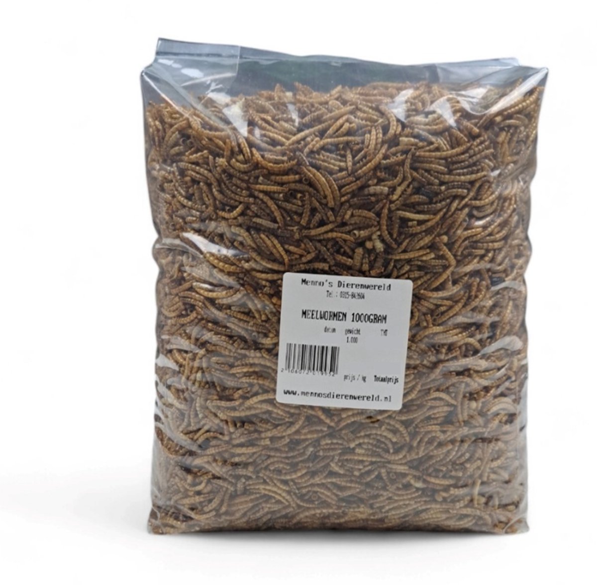 Gedroogde meelwormen 1000 gram verpakt