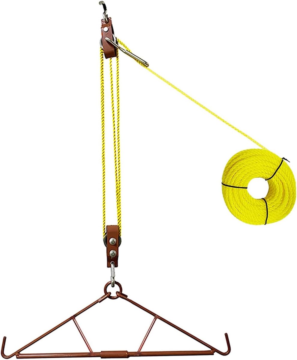 Game Hoist Gambrel System en Dual Pulley Hoist Lift System, Jacht toegang met hoge capaciteit Wilde jacht geschenken voor mannen | Jachtaccessoires met hoge capaciteit, perfect voor de jacht in het wild en als cadeau voor mannen